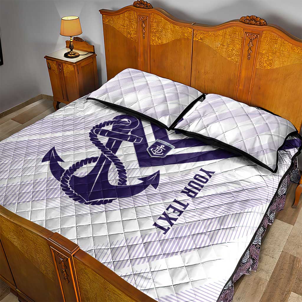 Dockers Football Custom Quilt Bed Set Fremantle Anchor Simple Style - Aussie Hoodie