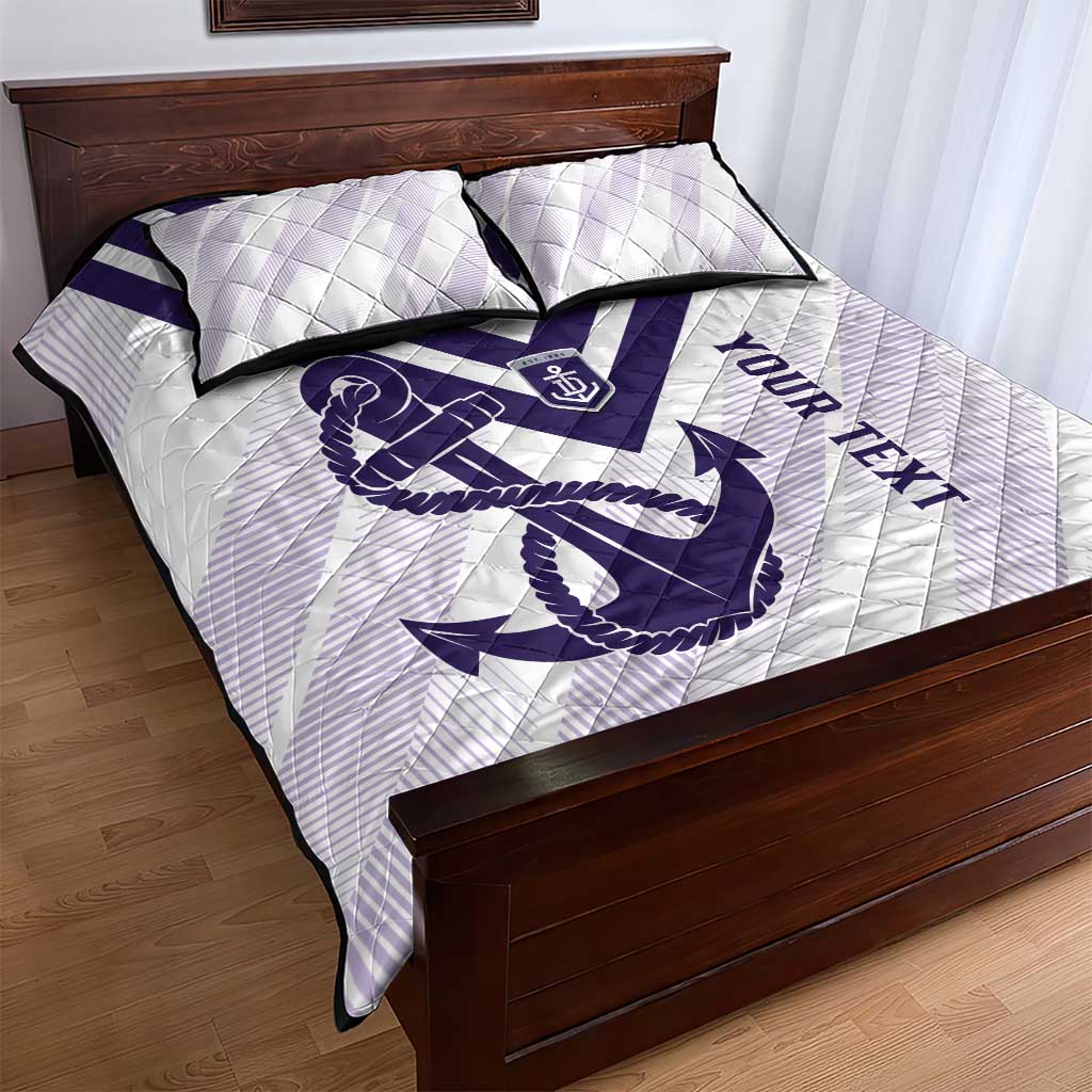 Dockers Football Custom Quilt Bed Set Fremantle Anchor Simple Style - Aussie Hoodie