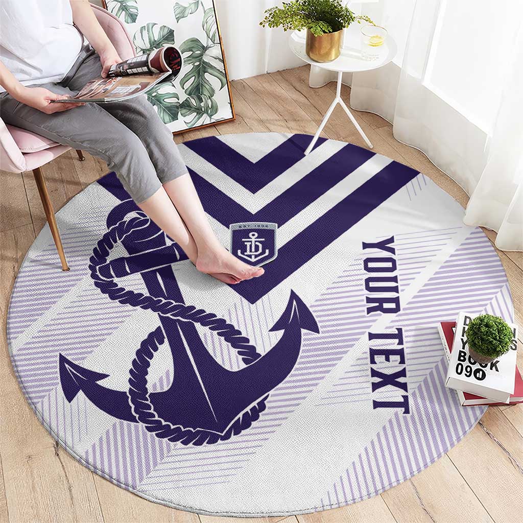Dockers Football Custom Round Carpet Fremantle Anchor Simple Style - Aussie Hoodie