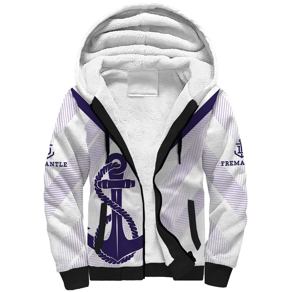Dockers Football Custom Sherpa Hoodie Fremantle Anchor Simple Style - Aussie Hoodie