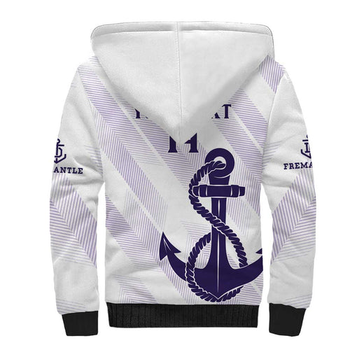 Dockers Football Custom Sherpa Hoodie Fremantle Anchor Simple Style - Aussie Hoodie