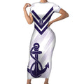 Dockers Football Custom Short Sleeve Bodycon Dress Fremantle Anchor Simple Style - Aussie Hoodie