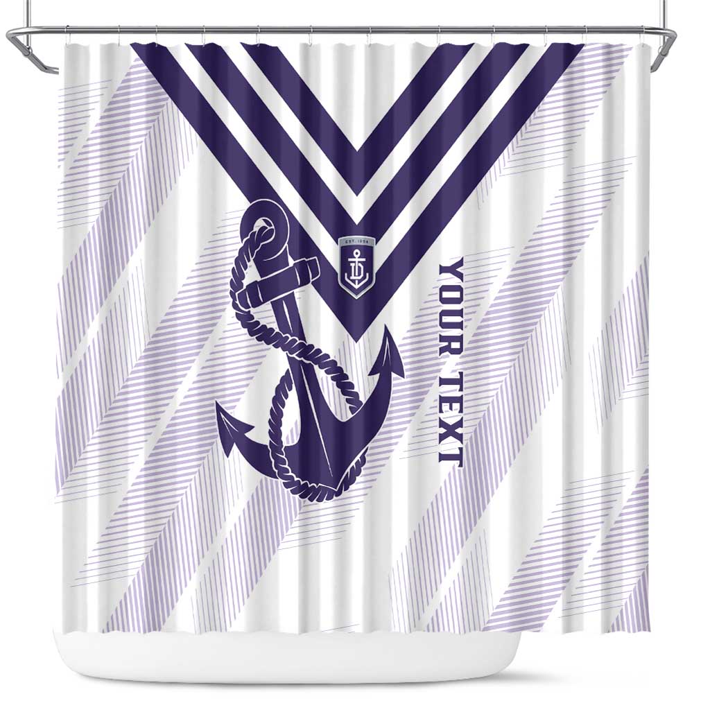 Dockers Football Custom Shower Curtain Fremantle Anchor Simple Style - Aussie Hoodie