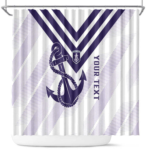 Dockers Football Custom Shower Curtain Fremantle Anchor Simple Style - Aussie Hoodie