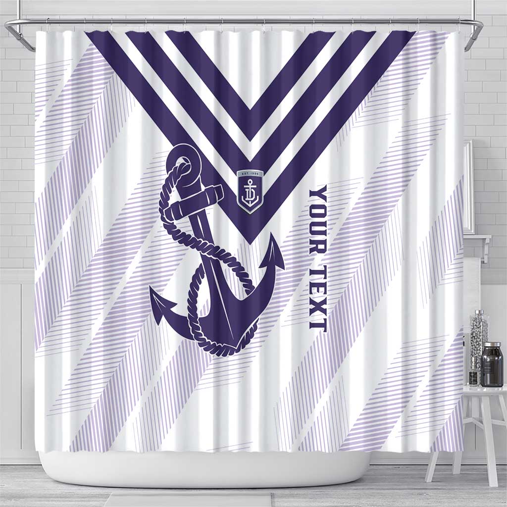 Dockers Football Custom Shower Curtain Fremantle Anchor Simple Style - Aussie Hoodie