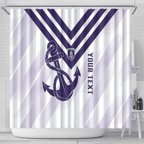 Dockers Football Custom Shower Curtain Fremantle Anchor Simple Style - Aussie Hoodie