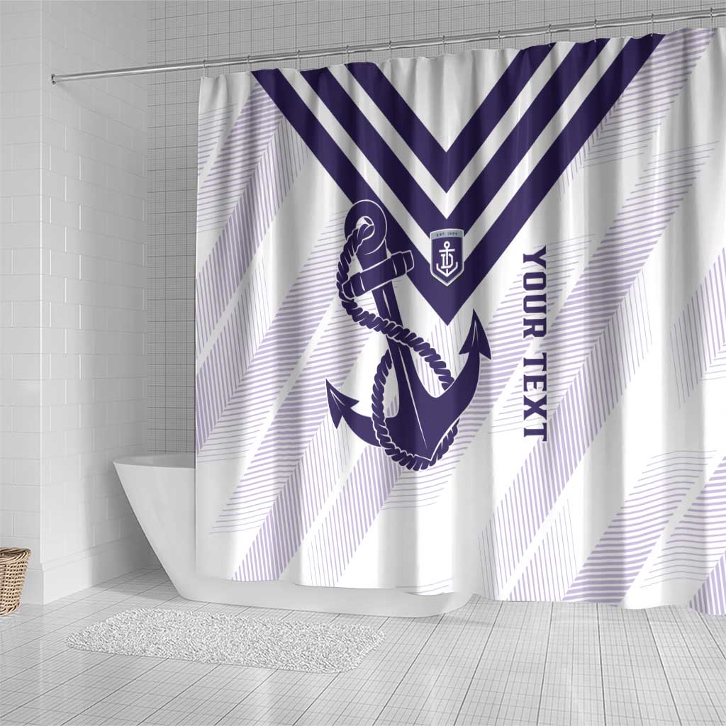 Dockers Football Custom Shower Curtain Fremantle Anchor Simple Style - Aussie Hoodie