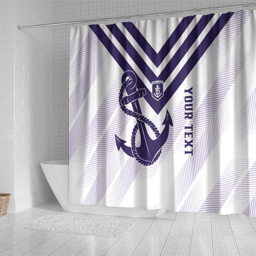 Dockers Football Custom Shower Curtain Fremantle Anchor Simple Style - Aussie Hoodie