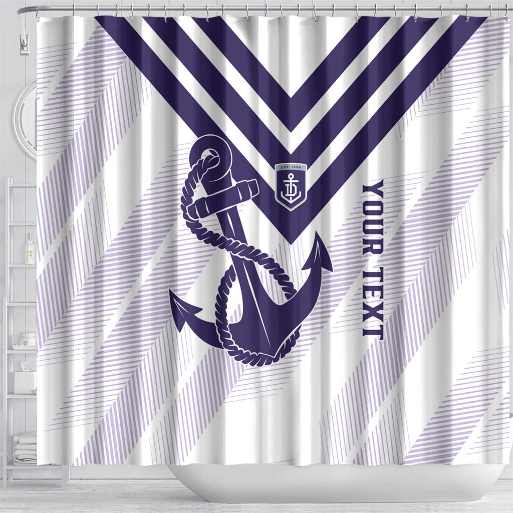 Dockers Football Custom Shower Curtain Fremantle Anchor Simple Style - Aussie Hoodie
