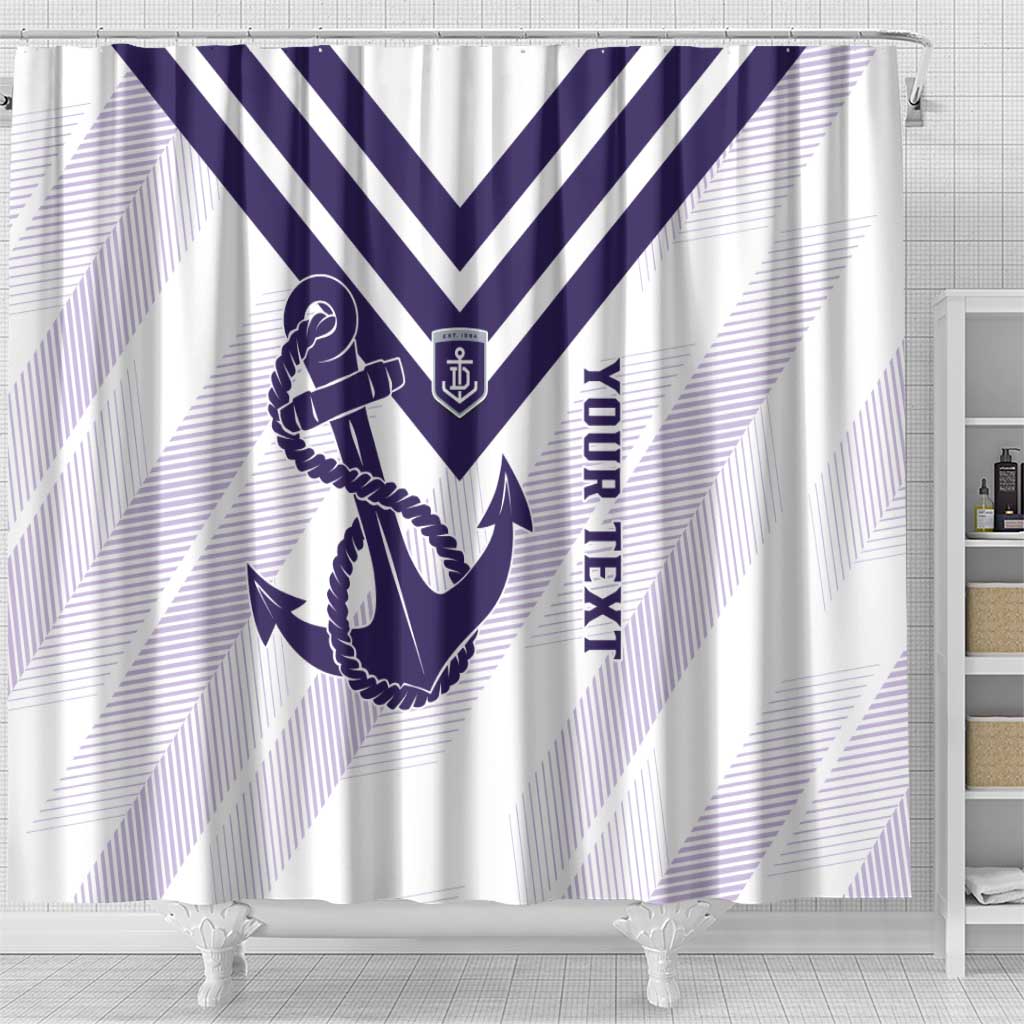 Dockers Football Custom Shower Curtain Fremantle Anchor Simple Style - Aussie Hoodie