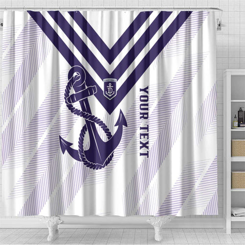 Dockers Football Custom Shower Curtain Fremantle Anchor Simple Style - Aussie Hoodie