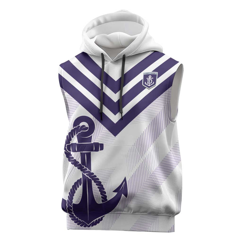 Dockers Football Custom Sleeveless Hoodie Fremantle Anchor Simple Style - Aussie Hoodie
