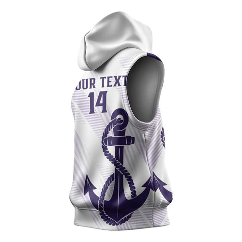 Dockers Football Custom Sleeveless Hoodie Fremantle Anchor Simple Style - Aussie Hoodie