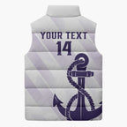 Dockers Football Custom Sleeveless Puffer Jacket Fremantle Anchor Simple Style - Aussie Hoodie