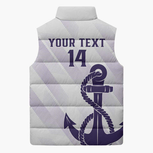 Dockers Football Custom Sleeveless Puffer Jacket Fremantle Anchor Simple Style - Aussie Hoodie