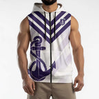 Dockers Football Custom Sleeveless Zip Hoodie Fremantle Anchor Simple Style LT14