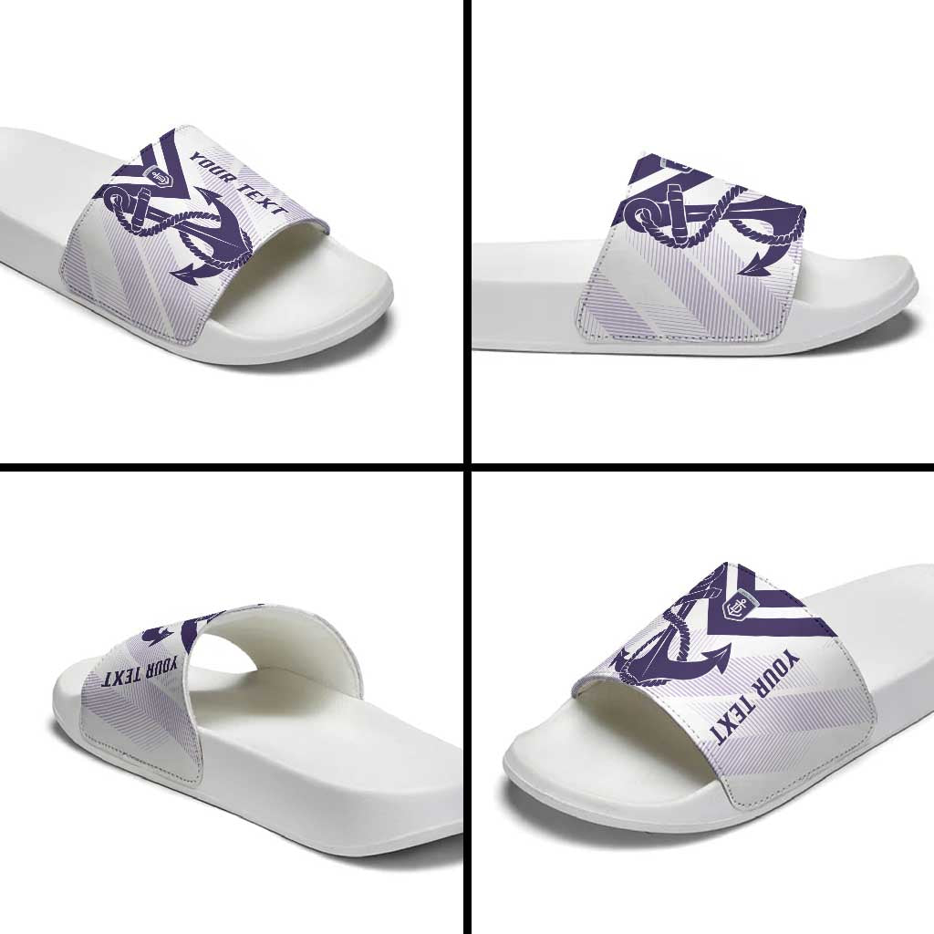 Dockers Football Custom Slide Sandals Fremantle Anchor Simple Style - Aussie Hoodie