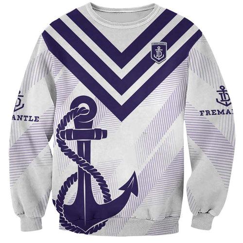 Dockers Football Custom Sweatshirt Fremantle Anchor Simple Style - Aussie Hoodie
