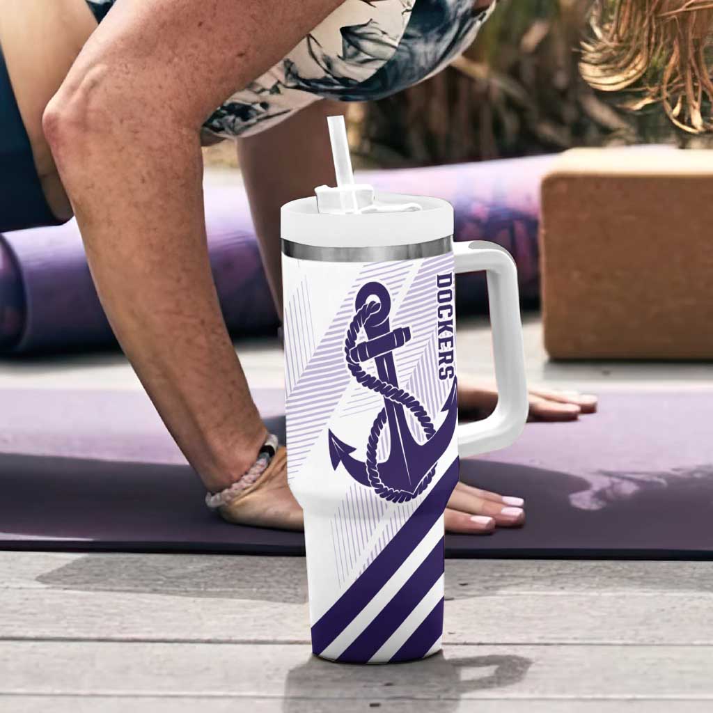 Dockers Football Custom Tumbler With Handle Fremantle Anchor Simple Style - Aussie Hoodie