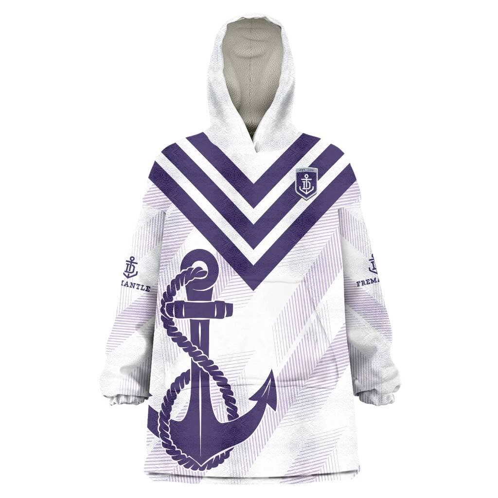Dockers Football Custom Wearable Blanket Hoodie Fremantle Anchor Simple Style - Aussie Hoodie