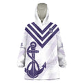 Dockers Football Custom Wearable Blanket Hoodie Fremantle Anchor Simple Style - Aussie Hoodie