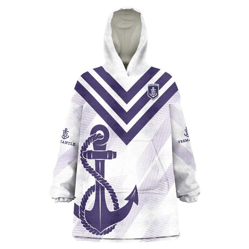 Dockers Football Custom Wearable Blanket Hoodie Fremantle Anchor Simple Style - Aussie Hoodie