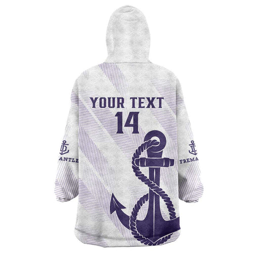 Dockers Football Custom Wearable Blanket Hoodie Fremantle Anchor Simple Style - Aussie Hoodie