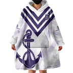 Dockers Football Custom Wearable Blanket Hoodie Fremantle Anchor Simple Style - Aussie Hoodie