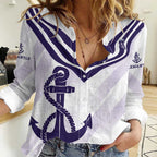 Dockers Football Custom Women Casual Shirt Fremantle Anchor Simple Style - Aussie Hoodie