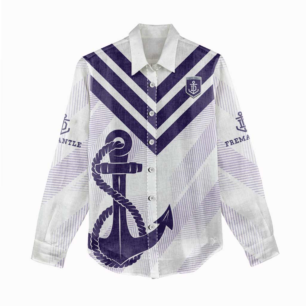 Dockers Football Custom Women Casual Shirt Fremantle Anchor Simple Style - Aussie Hoodie