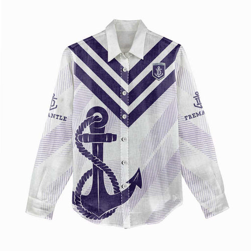 Dockers Football Custom Women Casual Shirt Fremantle Anchor Simple Style - Aussie Hoodie