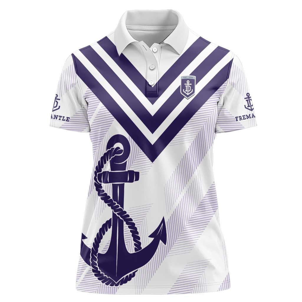 Dockers Football Custom Women Polo Shirt Fremantle Anchor Simple Style - Aussie Hoodie
