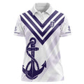 Dockers Football Custom Women Polo Shirt Fremantle Anchor Simple Style - Aussie Hoodie