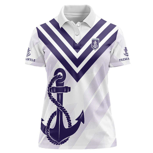 Dockers Football Custom Women Polo Shirt Fremantle Anchor Simple Style - Aussie Hoodie