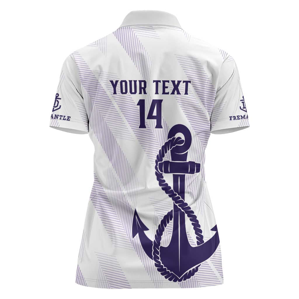 Dockers Football Custom Women Polo Shirt Fremantle Anchor Simple Style - Aussie Hoodie