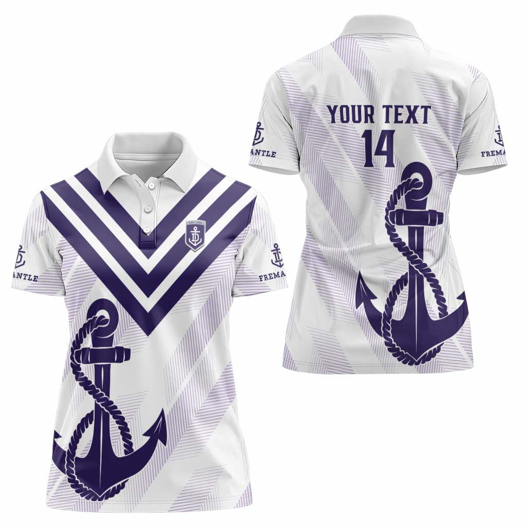 Dockers Football Custom Women Polo Shirt Fremantle Anchor Simple Style - Aussie Hoodie