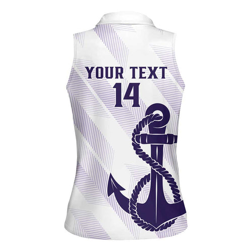Dockers Football Custom Women Sleeveless Polo Shirt Fremantle Anchor Simple Style - Aussie Hoodie