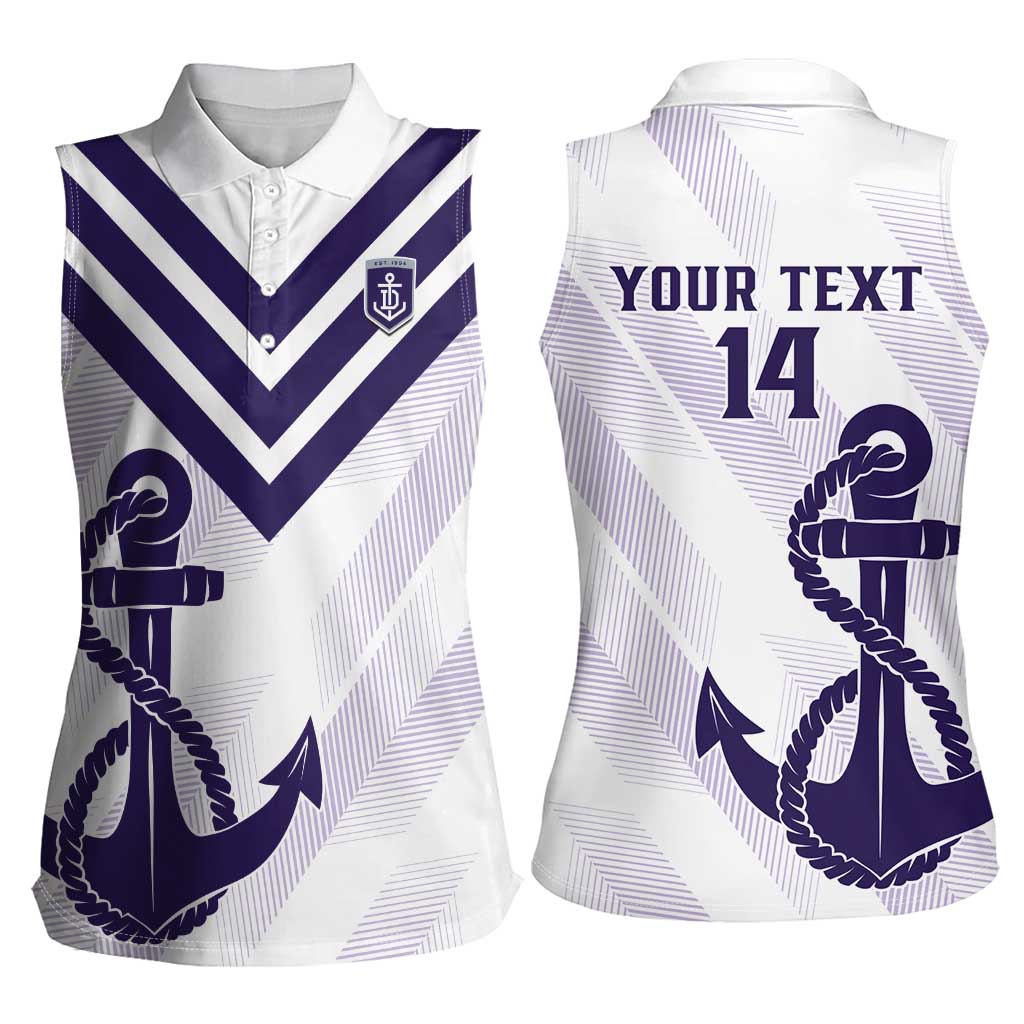 Dockers Football Custom Women Sleeveless Polo Shirt Fremantle Anchor Simple Style - Aussie Hoodie