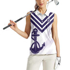 Dockers Football Custom Women Sleeveless Polo Shirt Fremantle Anchor Simple Style - Aussie Hoodie
