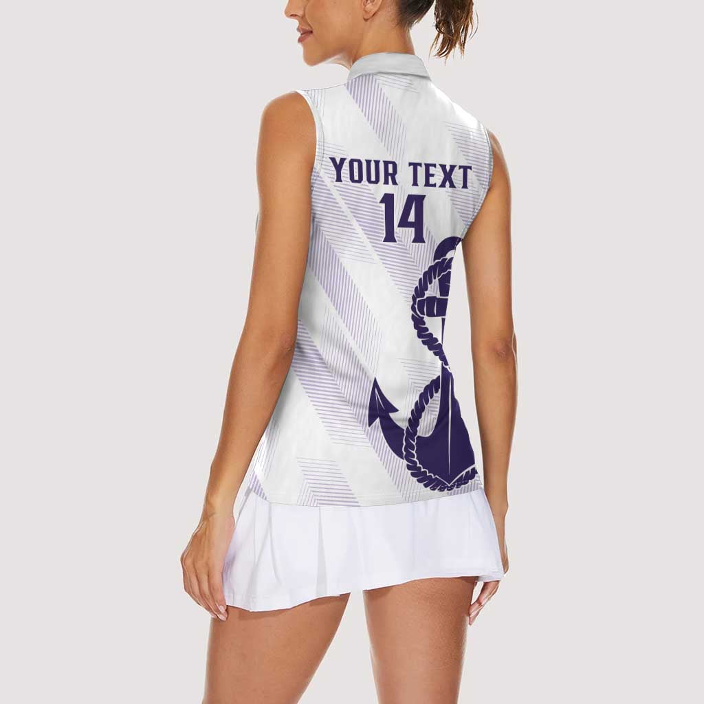 Dockers Football Custom Women Sleeveless Polo Shirt Fremantle Anchor Simple Style - Aussie Hoodie
