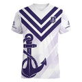 Dockers Football Custom Women V-Neck T-Shirt Fremantle Anchor Simple Style - Aussie Hoodie