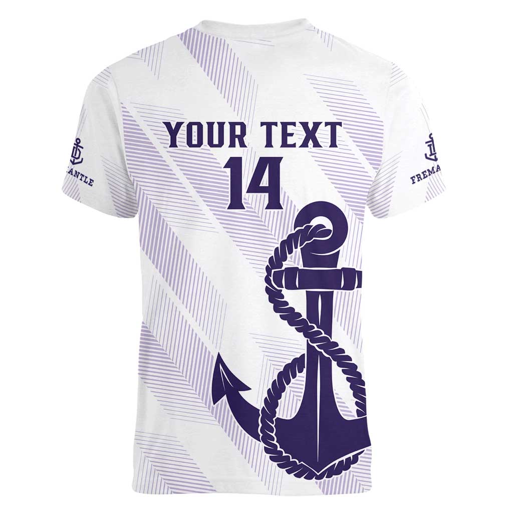 Dockers Football Custom Women V-Neck T-Shirt Fremantle Anchor Simple Style - Aussie Hoodie