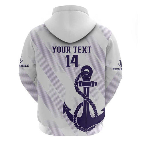 Dockers Football Custom Zip Hoodie Fremantle Anchor Simple Style - Aussie Hoodie
