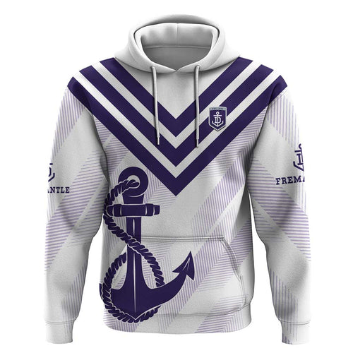 Dockers Football Custom Zip Hoodie Fremantle Anchor Simple Style - Aussie Hoodie