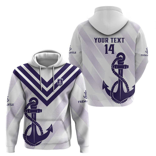 Dockers Football Custom Zip Hoodie Fremantle Anchor Simple Style - Aussie Hoodie