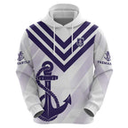 Dockers Football Custom Zip Hoodie Fremantle Anchor Simple Style - Aussie Hoodie
