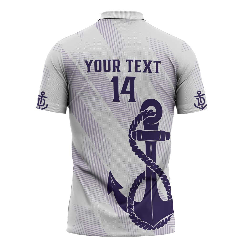 Dockers Football Custom Zipper Polo Shirt Fremantle Anchor Simple Style - Aussie Hoodie