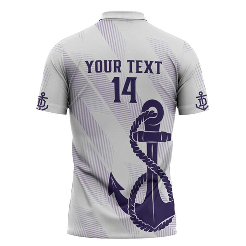 Dockers Football Custom Zipper Polo Shirt Fremantle Anchor Simple Style - Aussie Hoodie