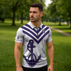 Dockers Football Custom Zipper Polo Shirt Fremantle Anchor Simple Style - Aussie Hoodie