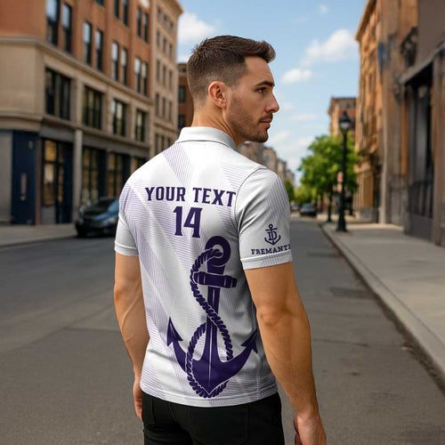 Dockers Football Custom Zipper Polo Shirt Fremantle Anchor Simple Style - Aussie Hoodie